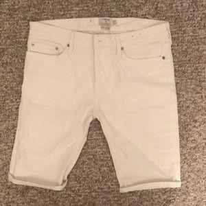 White Denim Shorts TOPMAN